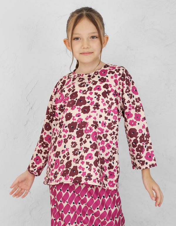 KIDS BAJU KURUNG KEDAH KINSLEE (CREAM)